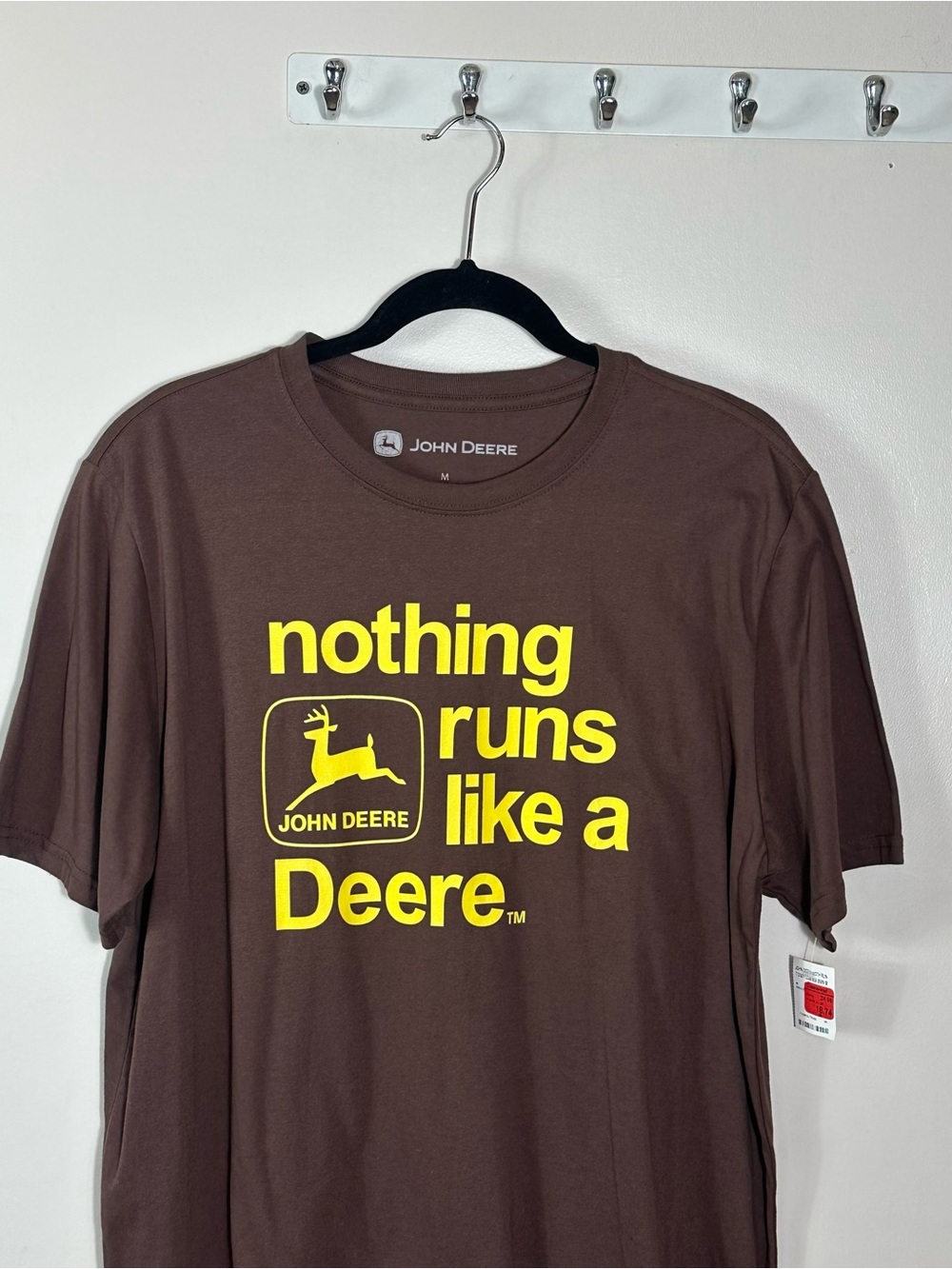 John Deere Brown Short Sleeve Tee with Yellow Logo